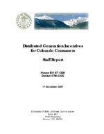 Distributed generation incentives for Colorado consumers : staff report