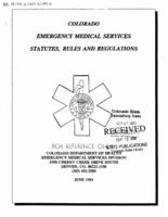 Colorado emergency medical services statutes, rules and regulations