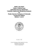 BART CALPUFF class I federal area individual source attribution visibility impairment modeling analysis for Public Service Company of Colorado Comanche Station boilers 1 and 2
