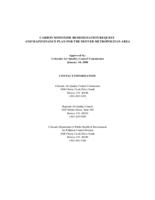 Carbon monoxide redesignation request and maintenance plan for the Denver metropolitan area