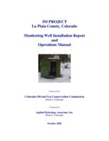 3M project La Plata County, Colorado monitoring well installation report and operations manual : prepared for Colorado Oil and Gas Conservation Commission ; prepared by Applied Hydrology Associates, Inc