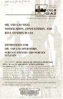 Oil and Gas well notification, consultation, and reclamation rules : information for oil and gas operators, surface owners and surface tenants