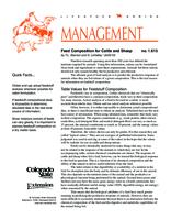 Feed composition for cattle and sheep