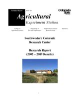 Southwestern Colorado Research Center research report 2005-2009 results