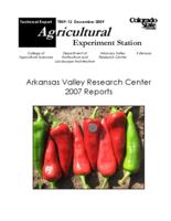 Arkansas Valley Research Center 2007 reports