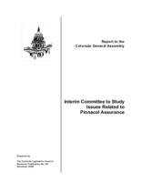 Interim Committee to Study Issues Related to Pinnacol Assurance : report to the Colorado General Assembly