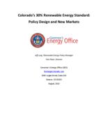 Colorado's 30% renewable energy standard : policy design and new markets