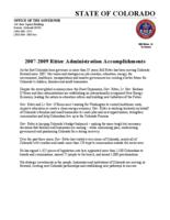 2007-2009 Ritter administration accomplishments