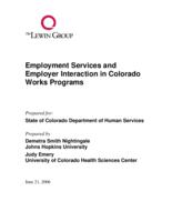 Employment services and employer interaction in Colorado Works Programs