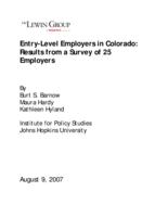 Entry-level employers in Colorado : results from a survey of 25 employers
