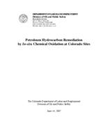 Petroleum hydrocarbon remediation in in-situ chemical oxidation at Colorado sites