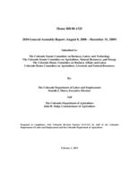 House Bill 08-1325, 2010 General Assembly report, August 8, 2008-December 31, 2009