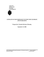 Estimates of households by income for Colorado and its regions