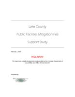 Lake County public facilities mitigation fee support study : final report