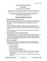 Frequently asked questions regarding Executive order D 028 07 authorizing partnership agreements with state employees