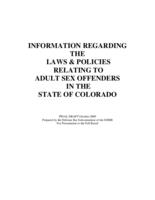 Information regarding the laws & policies relating to adult sex offenders in the state of Colorado
