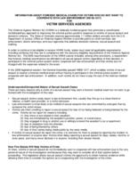 Information about forensic medical exams for victims who do not want to cooperate with law enforcement (HB 08-1217) for victim services agencies