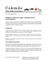 Deregulated electric cooperatives in Colorado