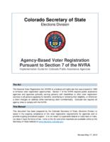 Agency-based voter registration pursuant to section 7 of the NVRA : implementation guide for Colorado public assistance agencies
