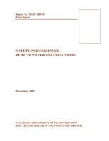 Safety performance functions for intersections