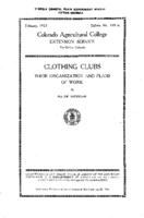 Clothing clubs : their organization and plans of work