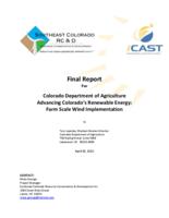 Final report for Colorado Department of Agriculture Advancing Colorado's Renewable Energy, farm scale wind implementation