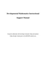 Developmental mathematics instructional support manual