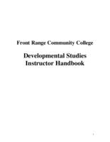 Developmental studies instructor handbook