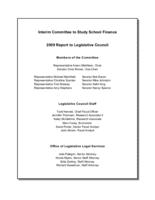 Interim Committee to Study School Finance : 2009 report to Legislative Council