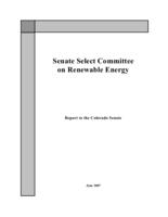 Senate Select Committee on Renewable Energy report to the Colorado Senate