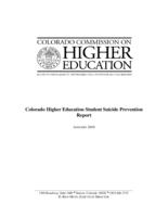 Colorado higher education student suicide prevention report