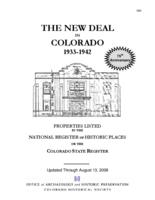 The New Deal in Colorado 1933-1942 : properties listed in the National register of historic places or the Colorado state register