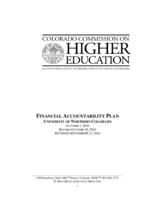 Financial accountability plan, University of Northern Colorado
