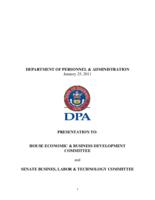 Department of Personnel & Administration presentation to House Economic & Business Development Committee and Senate Busines [sic], Labor & Technology Committee