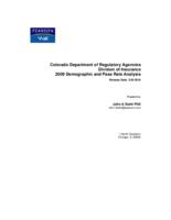 Colorado Department of Regulatory Agencies, Division of Insurance, 2009 demographic and pass rate analysis