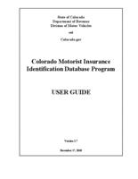Colorado Motorist Insurance Identification Database Program user guide