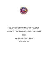 Guide to the managed audit program for sales and use taxes as of June 29, 2007