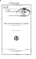 The home vegetable garden : revision of bulletin 241