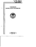 Colorado legislator's handbook