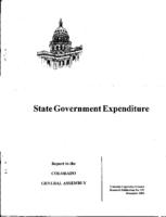 Recommendations for 2004, Interim Committee on State Government Expenditures : report to the Colorado General Assembly