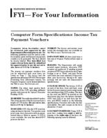 Computer form specifications : income tax payment vouchers