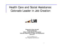 Health care and social assistance : Colorado leader in job creation