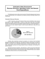 Colorado's state government revenue structure, spending limits, and general fund expenditures