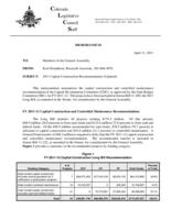 2011 capital construction requests recommendations, updated