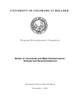 School of Journalism and Mass Communication : analysis and recommendations