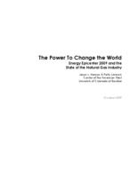 The power to change the world : Energy epicenter 2009 and the state of the natural gas industry