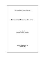 Study of the Division of Wildlife : report to the Colorado General Assembly