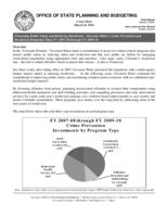 Promoting public safety and reducing recidivism : Governor Ritter's crime prevention and recidivism reduction plan, FY 2007-2008 through FY 2009-10