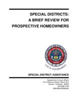 Special districts : a brief review for prospective homeowners