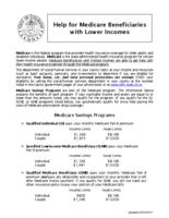 Help for Medicare beneficiaries with lower incomes